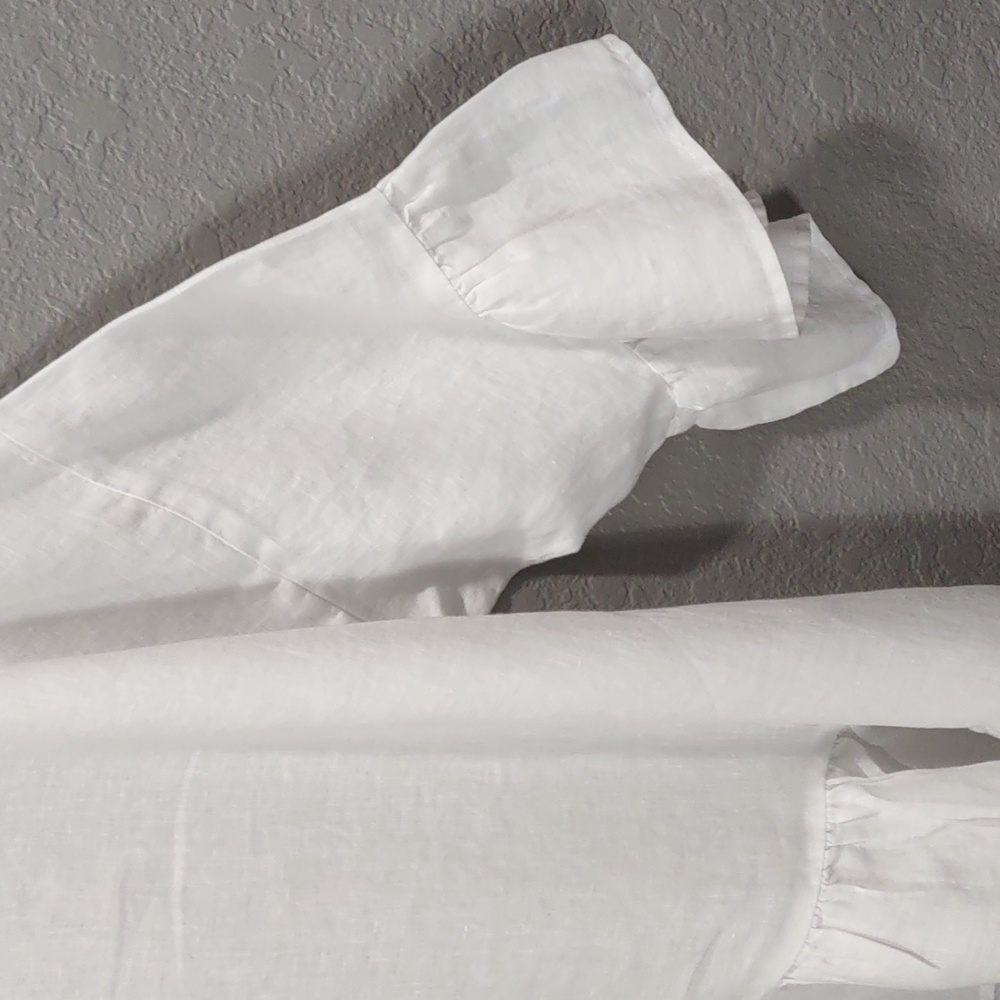 MARTCH POINT BLOUSE,100%LINEN, Size S. - Picture 5 of 17